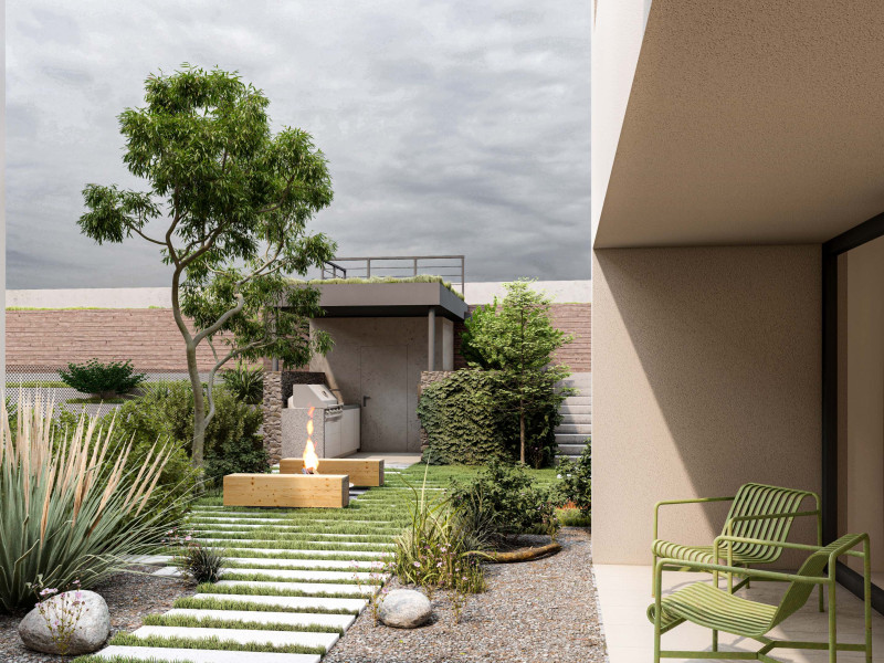 Garden in a Row House Development